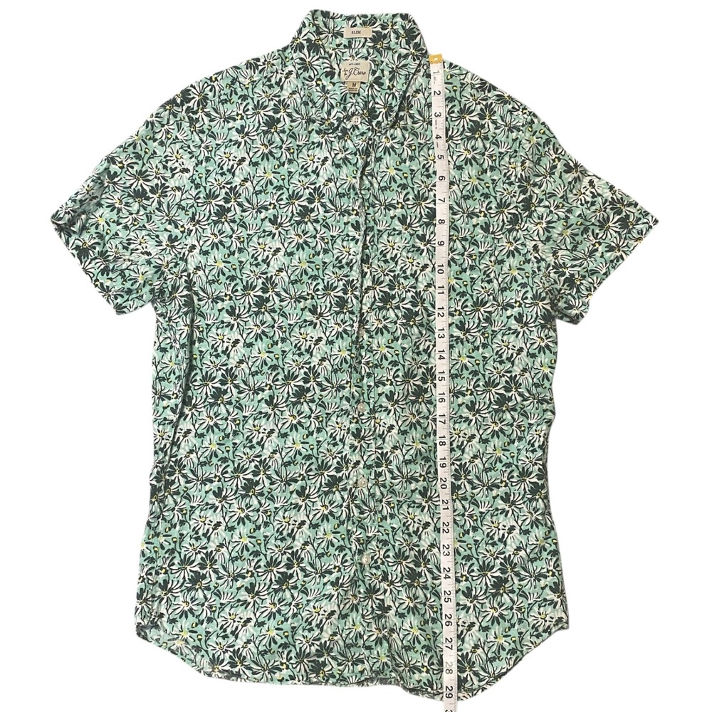 J.Crew Mens Slim Fit 100% Linen Daisy Floral Short Sleeve Button Down Shirt M - Picture 7 of 8